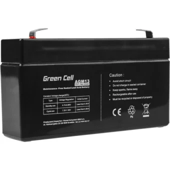 Green Cell Μπαταρία UPS με Χωρητικότητα 1.3Ah και Τάση 6V AGM13 1τμχ AGM13