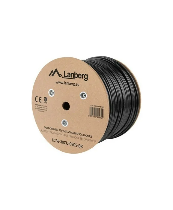 Lanberg F/FTP Cat.6 Καλώδιο Δικτύου Ethernet εξωτερικού χώρου χωρίς ακροδέκτες 305m Μαύρο 1τμχ
