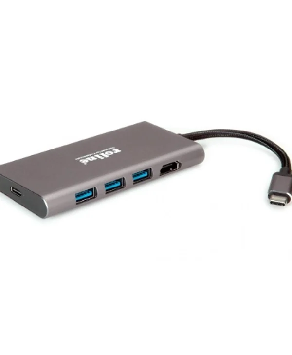 Roline USB-C Docking Station με HDMI 4K Γκρι (12.02.1115-5) 12.02.1115-5
