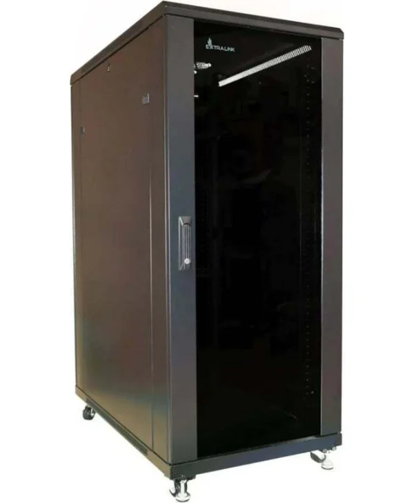 Extralink Επιδαπέδια Καμπίνα Rack 27U 60x100cm Μαύρο EX.11359 EX.11359