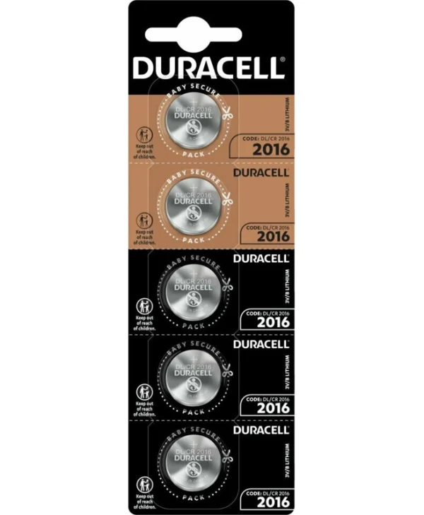 Duracell Long Lasting Power Μπαταρίες Λιθίου Ρολογιών CR2016 3V 5τμχ