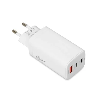 iBox Φορτιστής Χωρίς Καλώδιο GaN με Θύρα USB-A και 2 Θύρες USB-C 65W Λευκός (C-65)