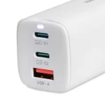 iBox Φορτιστής Χωρίς Καλώδιο GaN με Θύρα USB-A και 2 Θύρες USB-C 65W Λευκός (C-65) - Image 2