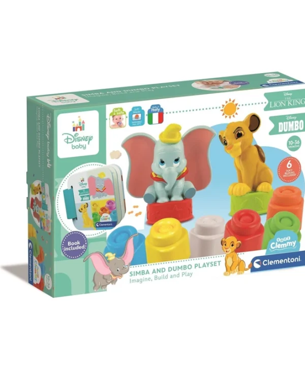 Baby Clementoni Τουβλάκια Simba & Dumbo για 10+ Μηνών 6τμχ