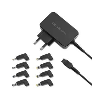 Qoltec Universal Φορτιστής Laptop 45W με Αντάπτορα Τροφοδοσίας και με σετ βυσμάτων
