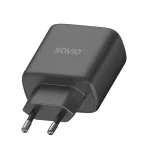 Savio Φορτιστής Χωρίς Καλώδιο με Θύρα USB-A και Θύρα USB-C 30W Power Delivery / Quick Charge 3.0 Μαύρος (LA-06) - Image 2