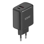 Savio Φορτιστής Χωρίς Καλώδιο με Θύρα USB-A και Θύρα USB-C 30W Power Delivery / Quick Charge 3.0 Μαύρος (LA-06) - Image 3