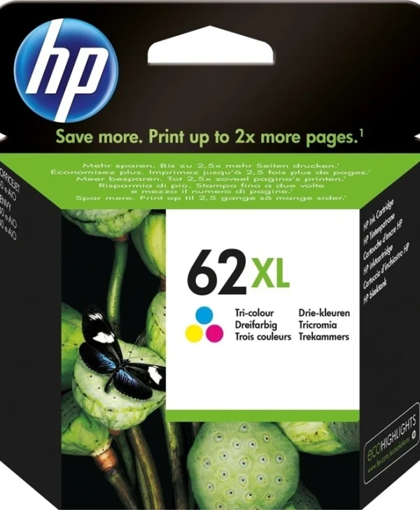 HP 62XL Γνήσιο Μελάνι Εκτυπωτή InkJet Πολλαπλό (Color) (C2P07AE) C2P07AE