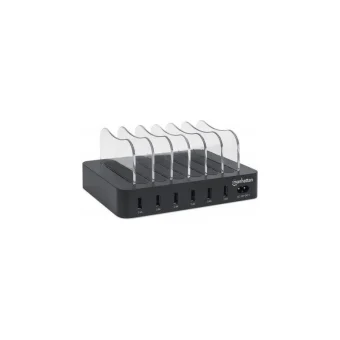 Manhattan Βάση Φόρτισης με 6 Θύρες USB-A 55W σε Μαύρο χρώμα (102254) 102254