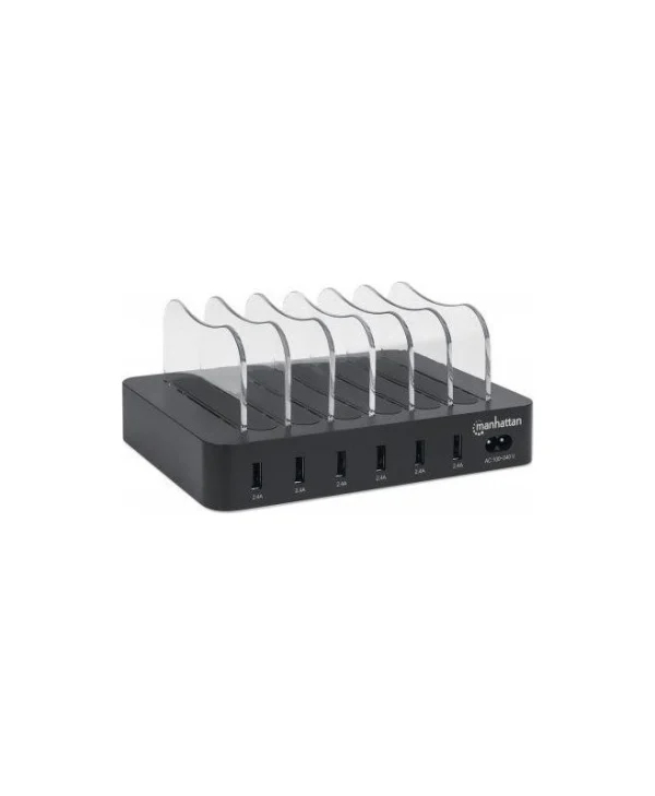 Manhattan Βάση Φόρτισης με 6 Θύρες USB-A 55W σε Μαύρο χρώμα (102254) 102254