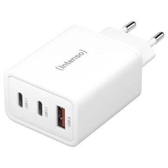 Intenso Φορτιστής Χωρίς Καλώδιο GaN με Θύρα USB-A και 2 Θύρες USB-C 65W Λευκός (W65ACC)