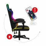 Huzaro Force 4.4 Καρέκλα Gaming Δερματίνης με RGB Φωτισμό Μαύρη