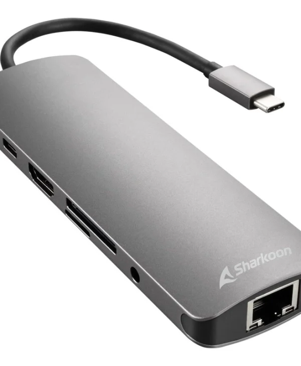 Sharkoon USB-C Docking Station με HDMI 4K PD Ethernet Γκρι (4044951026739)