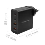 Qoltec Φορτιστής Χωρίς Καλώδιο GaN 130W Power Delivery Μαύρος (Power Pro) - Image 3