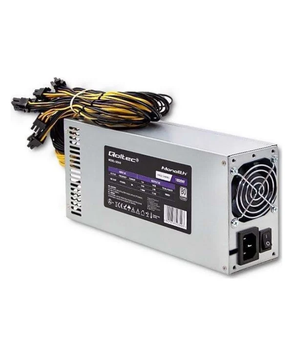 Qoltec PCI-E 1800W Μαύρο Τροφοδοτικό Υπολογιστή Full Modular 80 Plus Platinum