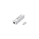 Digitus USB 2.0 Hub 3 Θυρών με σύνδεση USB-C / Ethernet Λευκό