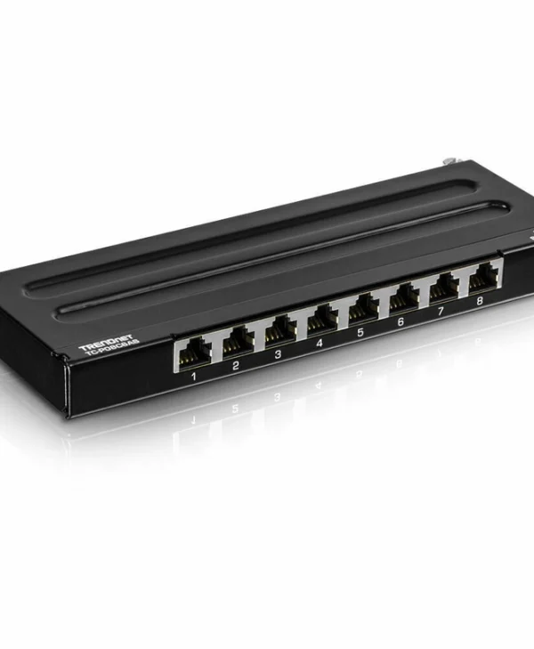 Trendnet Patch Panel Shielded για Rack 1U 8 Θυρών cat6a Μαύρο
