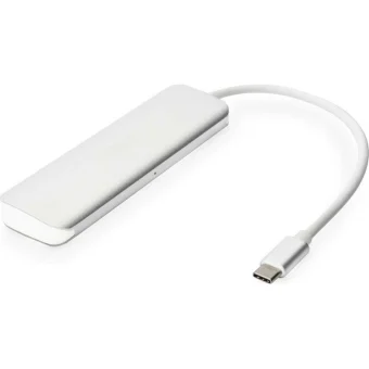 Digitus USB 3.0 Hub 5 Θυρών με σύνδεση USB-C & Θύρα Φόρτισης Ασημί