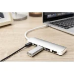 Digitus USB 3.0 Hub 5 Θυρών με σύνδεση USB-C & Θύρα Φόρτισης Ασημί - Image 8