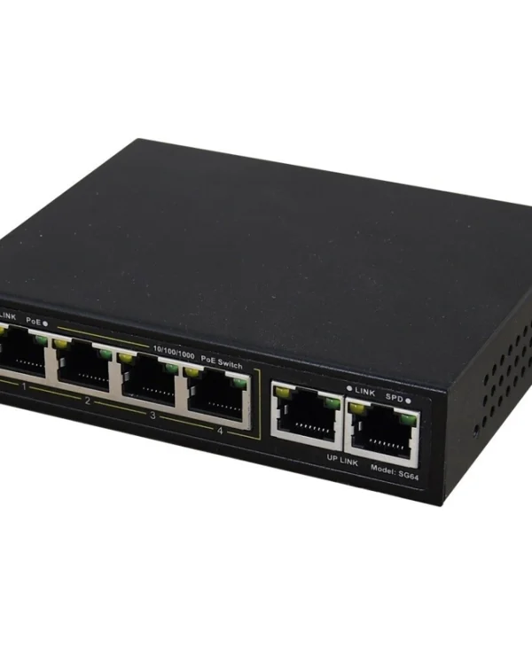 Pulsar SG-64 Unmanaged L2 PoE+ Switch με 6 Θύρες Gigabit (1Gbps) Ethernet SG-64