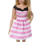 Barbie Κούκλα Blonde with Pink Striped Dress για 3+ Ετών 29εκ. - Image 5