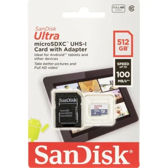 Sandisk Ultra microSDXC 512GB Class 10 UHS-I με αντάπτορα