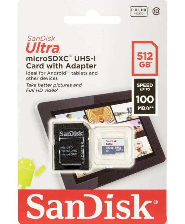 Sandisk Ultra microSDXC 512GB Class 10 UHS-I με αντάπτορα
