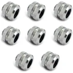 Xspc G1/4" Connectors 14mm Hard Tube Chrome 8 Pieces