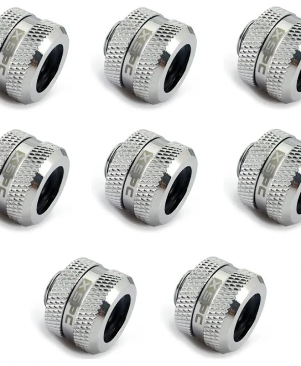 Xspc G1/4" Connectors 14mm Hard Tube Chrome 8 Pieces