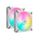 Corsair iCUE AF140 Elite Case Fan με RGB Φωτισμό και Σύνδεση 4-Pin PWM 2τμχ Λευκό