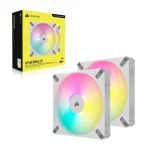 Corsair iCUE AF140 Elite Case Fan με RGB Φωτισμό και Σύνδεση 4-Pin PWM 2τμχ Λευκό - Image 2