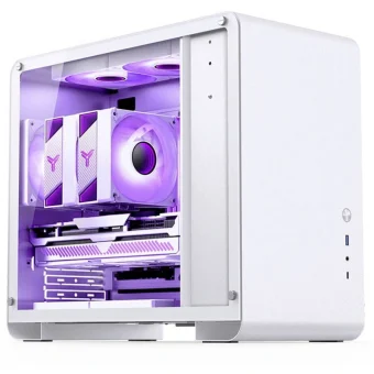 Jonsbo U4 Mini Gaming Mini Tower Κουτί Υπολογιστή με Πλαϊνό Παράθυρο Λευκό