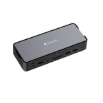 Verbatim USB-C Docking Station με HDMI/DisplayPort 4K PD Ethernet και σύνδεση 2 Οθονών Γκρι (32171) 32171