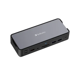 Verbatim USB-C Docking Station με HDMI/DisplayPort 4K PD Ethernet και σύνδεση 2 Οθονών Γκρι (32171) 32171