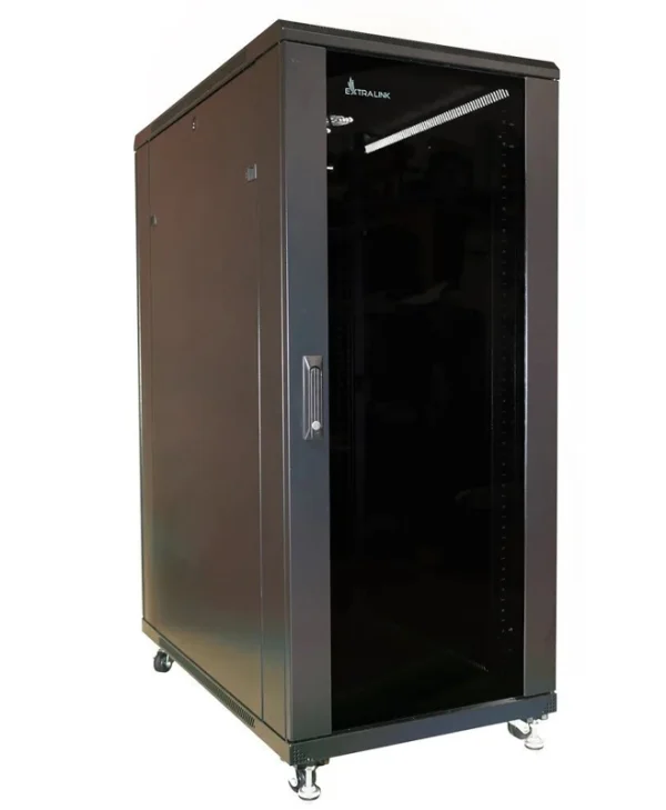 Extralink Επιδαπέδια Καμπίνα Rack 27U Μαύρο EX.14404 EX.14404
