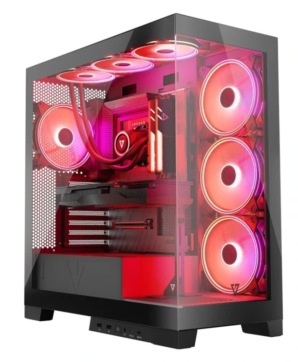 Modecom Volcano Space Apex ARGB Midi Tower Κουτί Υπολογιστή με Πλαϊνό Παράθυρο Μαύρο