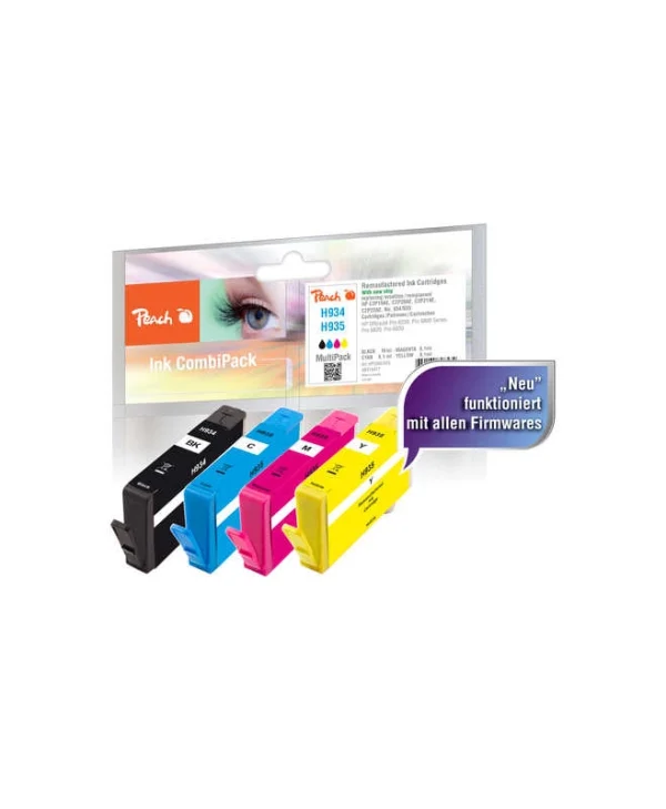 Peach Πακέτο Συμβατών Μελανιών Εκτυπωτή InkJet 0F319477 13ml Μαύρο 4τμχ