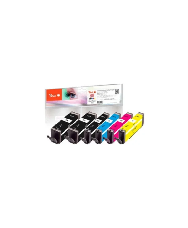 Peach Πακέτο Συμβατών Μελανιών Εκτυπωτή InkJet Canon 0F320134 13ml Μαύρο 6τμχ