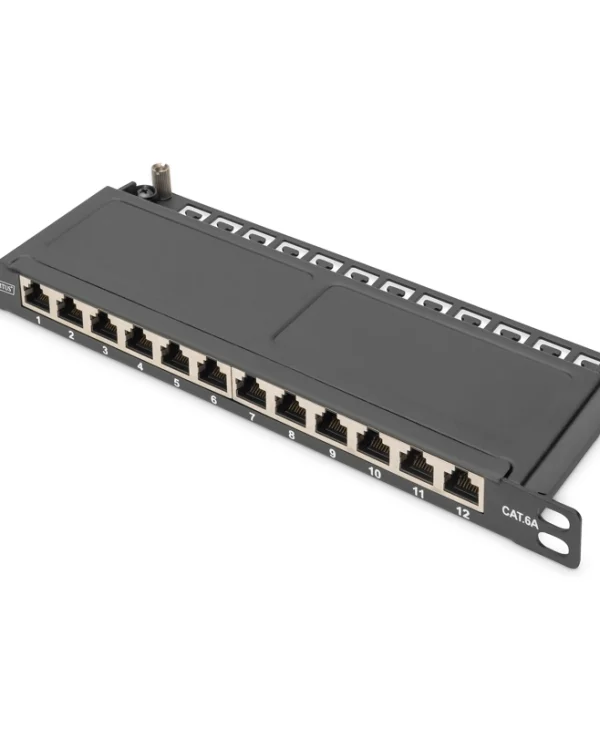 Digitus Patch Panel Keystone για Rack 0.5U 10" 12 Θυρών cat6a Γκρι