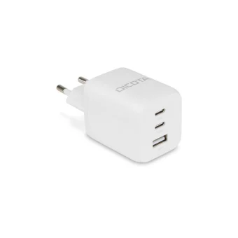 Dicota Φορτιστής Χωρίς Καλώδιο GaN με Θύρα USB-A και 2 Θύρες USB-C 65W Λευκός (D32054) D32054