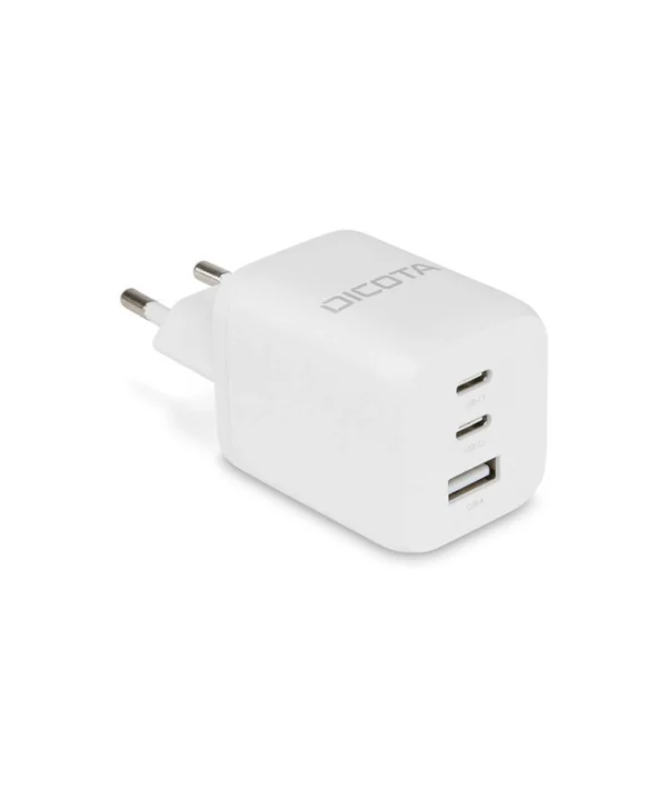 Dicota Φορτιστής Χωρίς Καλώδιο GaN με Θύρα USB-A και 2 Θύρες USB-C 65W Λευκός (D32054) D32054