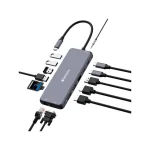 Verbatim USB-C Pro CMH-14 USB-C Docking Station με HDMI 4K PD Ethernet και σύνδεση 3 Οθονών Γκρι - Image 3