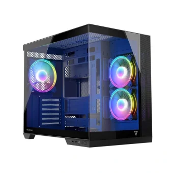 Modecom Panorama ARGB 3F Gaming Midi Tower Κουτί Υπολογιστή με Πλαϊνό Παράθυρο Μαύρο