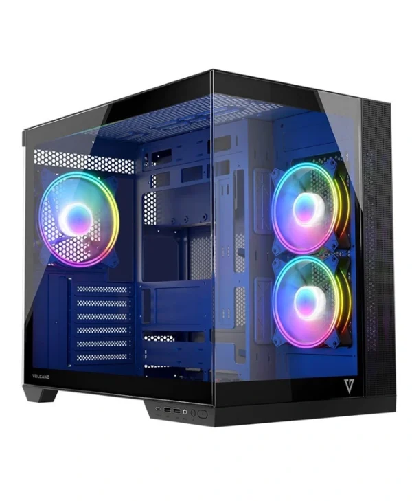 Modecom Panorama ARGB 3F Gaming Midi Tower Κουτί Υπολογιστή με Πλαϊνό Παράθυρο Μαύρο