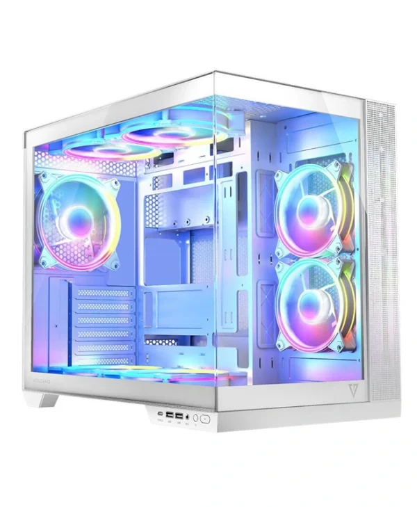Modecom Panorama ARGB 7F Gaming Midi Tower Κουτί Υπολογιστή με Πλαϊνό Παράθυρο Λευκό