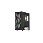 Natec Diaxid 605 Gaming Midi Tower Κουτί Υπολογιστή με Πλαϊνό Παράθυρο και RGB Φωτισμό Μαύρο - Image 4