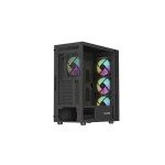Natec Diaxid 605 Gaming Midi Tower Κουτί Υπολογιστή με Πλαϊνό Παράθυρο και RGB Φωτισμό Μαύρο - Image 9