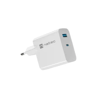 Natec Φορτιστής Χωρίς Καλώδιο GaN με Θύρα USB-A και Θύρα USB-C 45W Power Delivery Λευκός (NUC-2142) NUC-2142