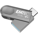 Emtec 64GB USB 3.2 Stick με σύνδεση USB-A & USB-C Ασημί - Image 2