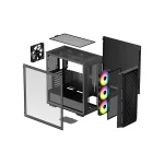 Deepcool CG540 Gaming Midi Tower Κουτί Υπολογιστή με Πλαϊνό Παράθυρο και RGB Φωτισμό Μαύρο - Image 5